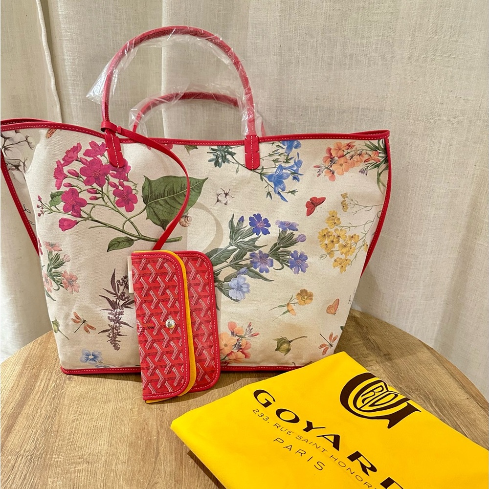 Goyard Limited Edition Reversible Red/Floral Canvas Tote